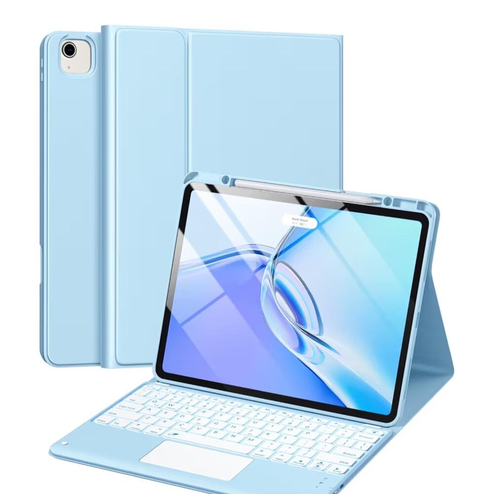 iPad Air 13 Inch & Pro 12.9 Case With Keyboard
Sky Blue